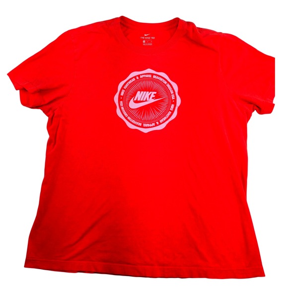 Nike The Nike Tee Red T Shirt Mens XL Extra Large Beaverton Oregon Logo - Picture 1 of 6